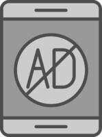 Ad Blocker Line Filled Greyscale Icon Design vector