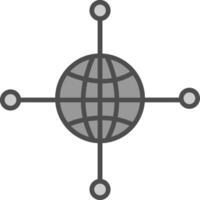 Networking Line Filled Greyscale Icon Design vector