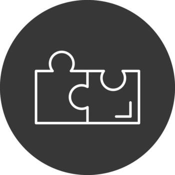 Puzzle Line Inverted Icon Design vector