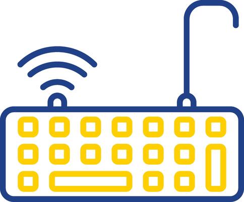 Keyboard Line Two Colour Icon Design