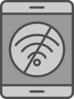 No Internet Line Filled Greyscale Icon Design vector