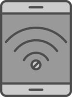 No Wifi Line Filled Greyscale Icon Design vector