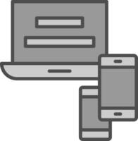 Responsive Website Line Filled Greyscale Icon Design vector