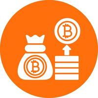 Bitcoin Multi Color Circle Icon vector