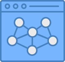 Network Line Filled Blue Icon vector