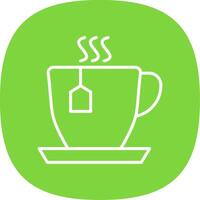 Cup Of Tea Line Curve Icon Design vector