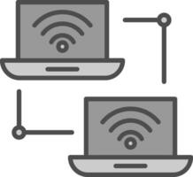 Local Area Network Line Filled Greyscale Icon Design vector