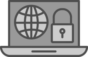 Internet Security Line Filled Greyscale Icon Design vector