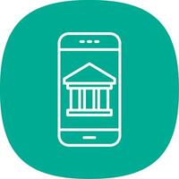 Mobile Banking Line Curve Icon Design vector