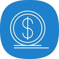Dollar Coin Line Curve Icon Design vector
