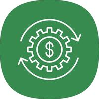 Money Working Line Curve Icon Design vector