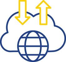Cloud Line Two Colour Icon Design vector
