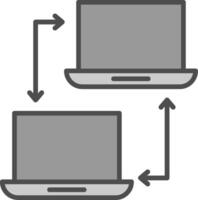 Computer Networking Line Filled Greyscale Icon Design vector