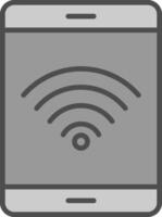 Wifi Signal Line Filled Greyscale Icon Design vector