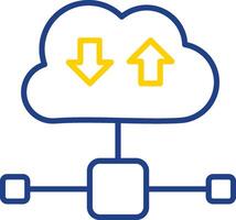 Cloud Line Two Colour Icon Design vector