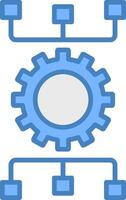 Workflow Planning Line Filled Blue Icon vector
