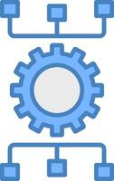 Workflow Planning Line Filled Blue Icon vector