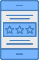 Rating Line Filled Blue Icon vector