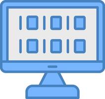 Algorithm Line Filled Blue Icon vector