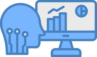 Data Analysis Line Filled Blue Icon vector