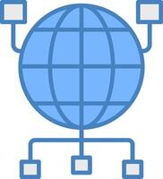 Global Organization Line Filled Blue Icon vector