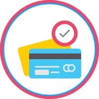 Credit Card Flat Circle Icon vector