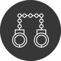 Hand Cuffs Line Inverted Icon Design vector