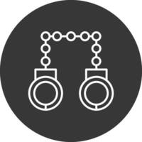 Hand Cuffs Line Inverted Icon Design vector