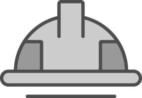 casco línea lleno escala de grises icono diseño vector