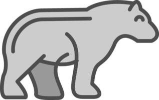 Bear Line Filled Greyscale Icon Design vector