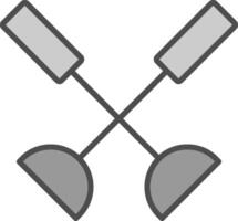 Paddle Line Filled Greyscale Icon Design vector