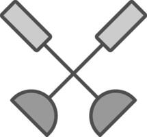 Paddle Line Filled Greyscale Icon Design vector