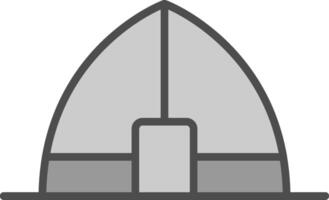 Tent Line Filled Greyscale Icon Design vector