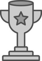 Trophy Line Filled Greyscale Icon Design vector
