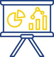 Bar Chart Line Two Colour Icon Design vector