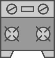 Stove Line Filled Greyscale Icon Design vector