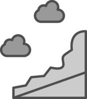 Cliff Line Filled Greyscale Icon Design vector