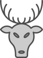 ciervo línea lleno escala de grises icono diseño vector