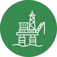 Drilling Rig Multi Color Circle Icon vector