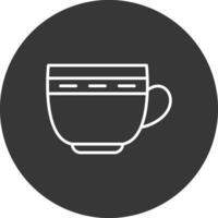 taza línea invertido icono diseño vector