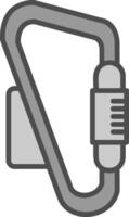 Carabiner Line Filled Greyscale Icon Design vector