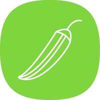 Okra Line Curve Icon Design vector