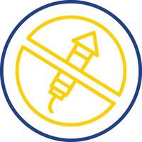 No Firework Line Two Colour Icon Design vector