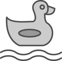 Pato línea lleno escala de grises icono diseño vector