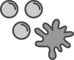 bolas de pintura línea lleno escala de grises icono diseño vector