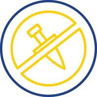 No Knife Line Two Colour Icon Design vector