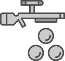 Paintball Line Filled Greyscale Icon Design vector