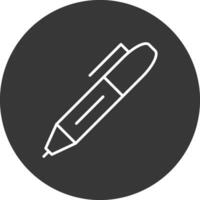 fuente bolígrafo línea invertido icono diseño vector