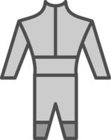 traje de neopreno línea lleno escala de grises icono diseño vector