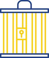 Cage Line Two Colour Icon Design vector